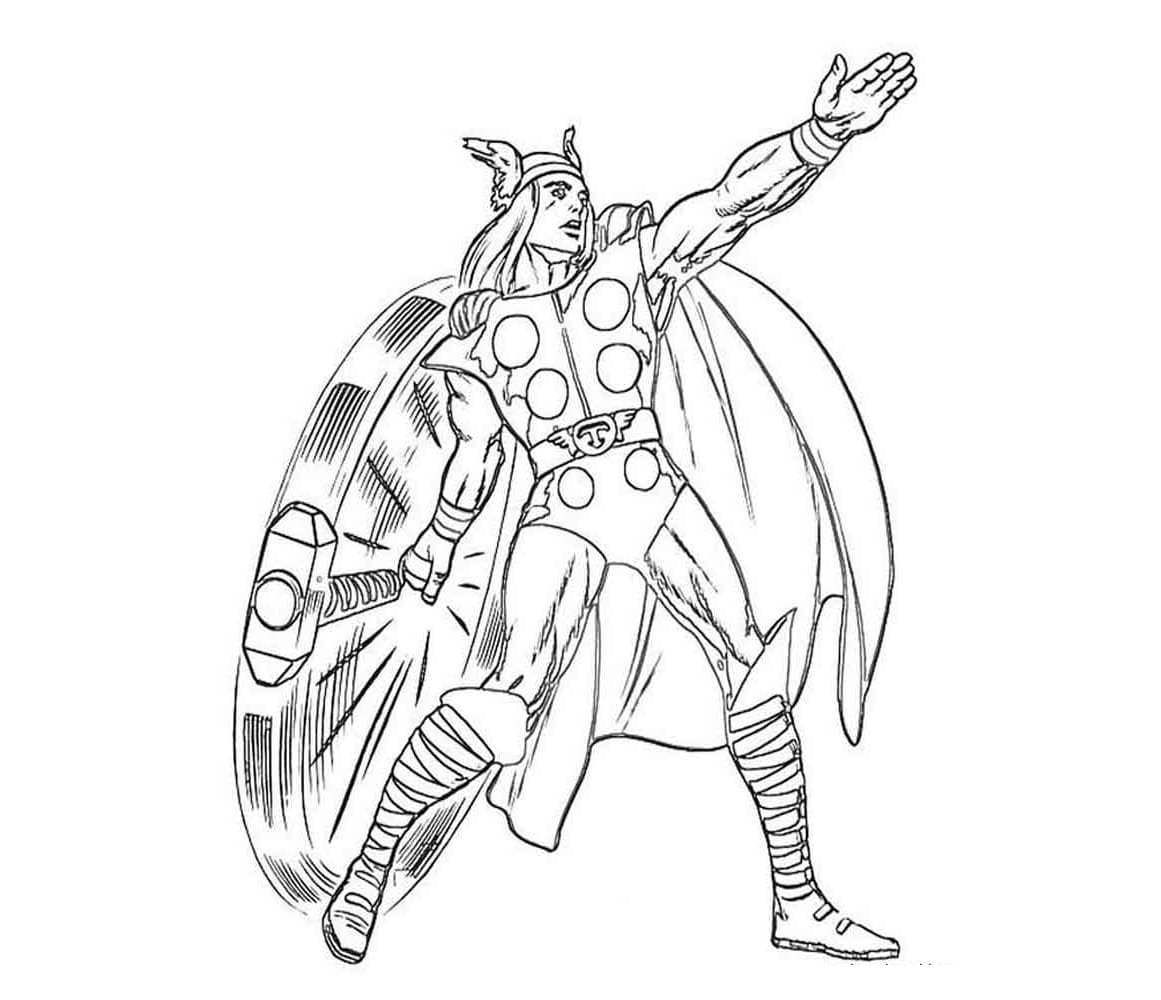 Incroyable Thor coloring page