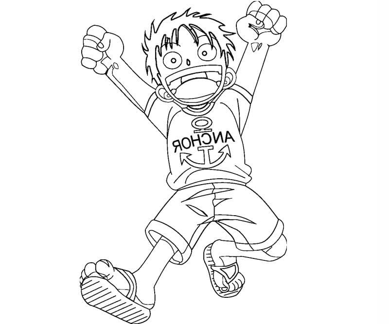 Coloriage Jeune Luffy