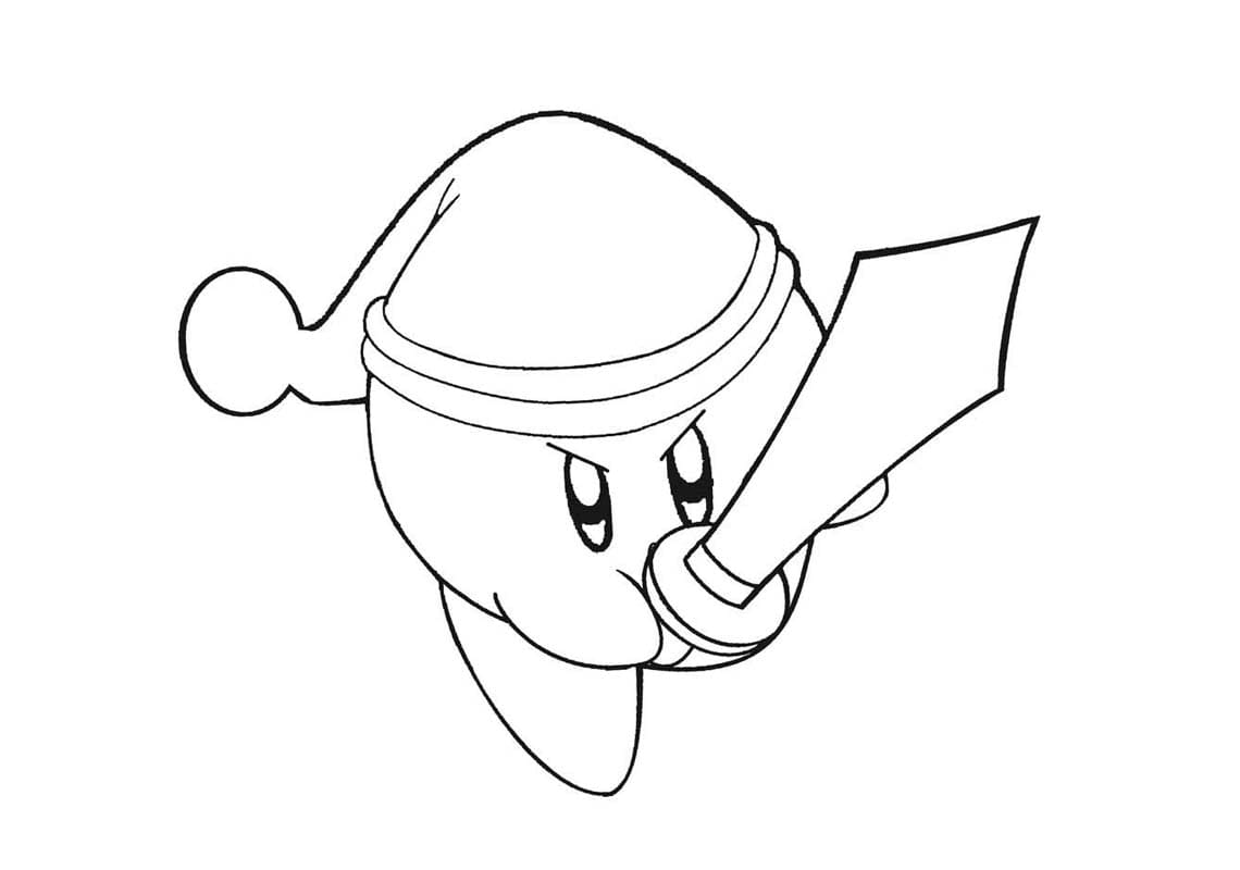 Coloriage Kirby Épée