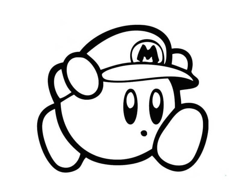 Coloriage Kirby Mario