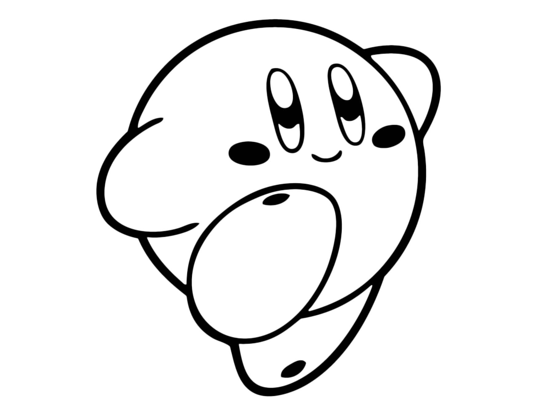 Coloriage Kirby Souriant