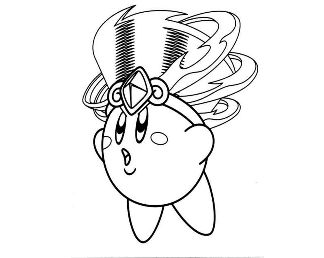 Coloriage Kirby Tornade