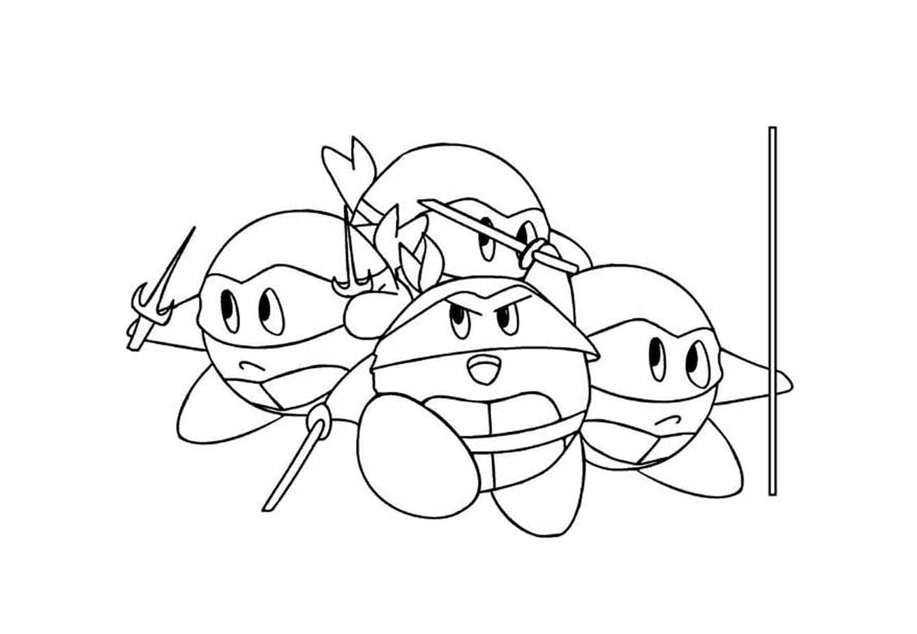 Coloriage Kirby Tortues Ninja