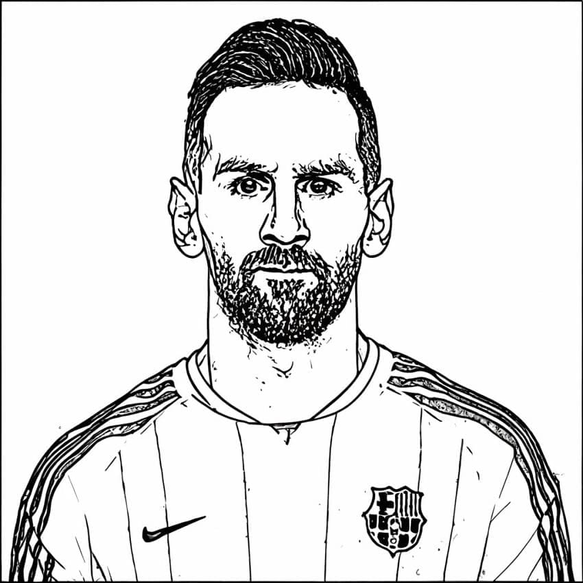Le Portrait de Messi coloring page