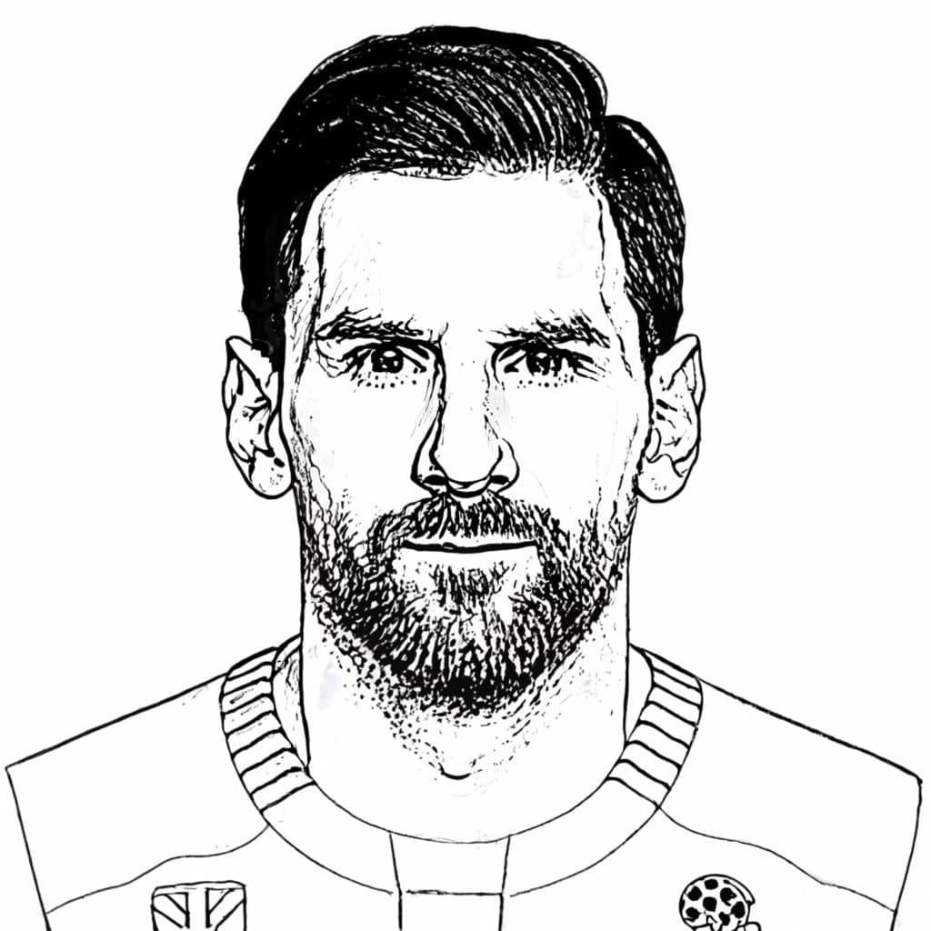 Le Visage de Lionel Messi coloring page