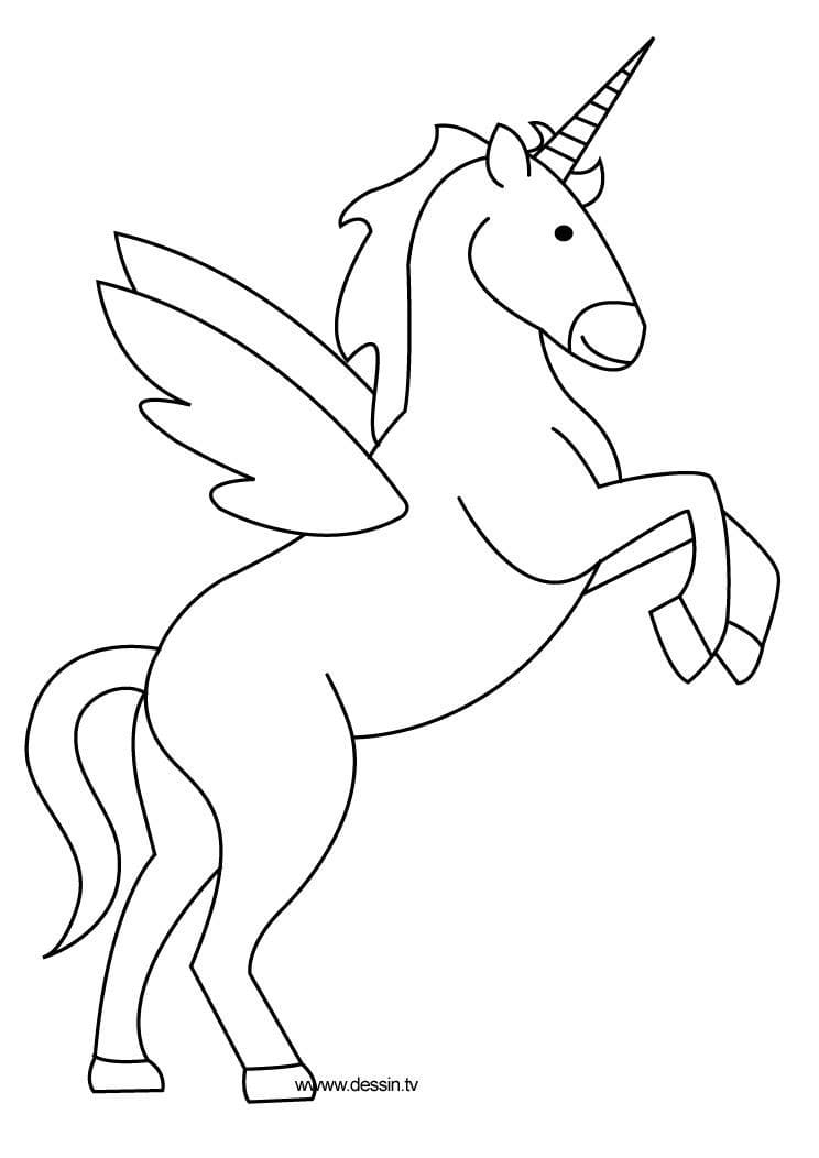 Coloriage Licorne avec des Ailes