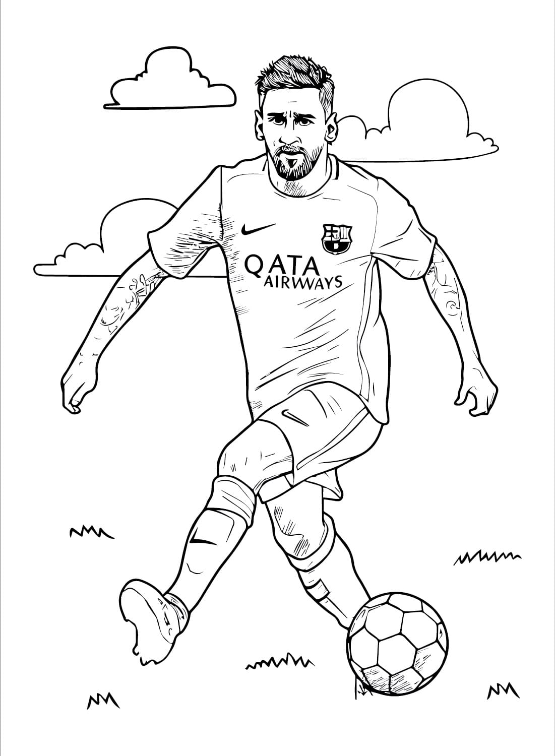 Coloriage Lionel Messi Pour les Enfants