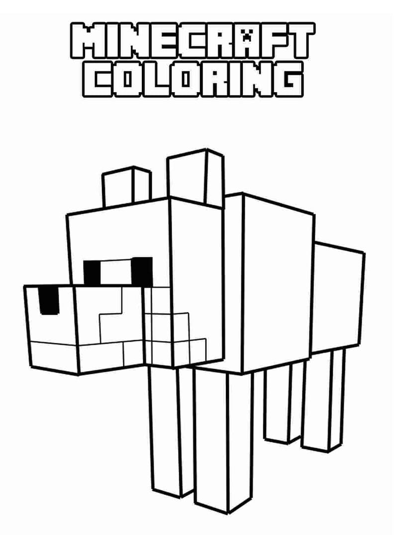 Loup Minecraft coloring page