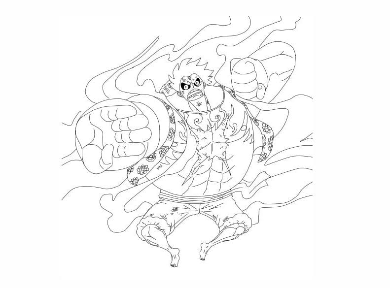 Coloriage Luffy Gear 5