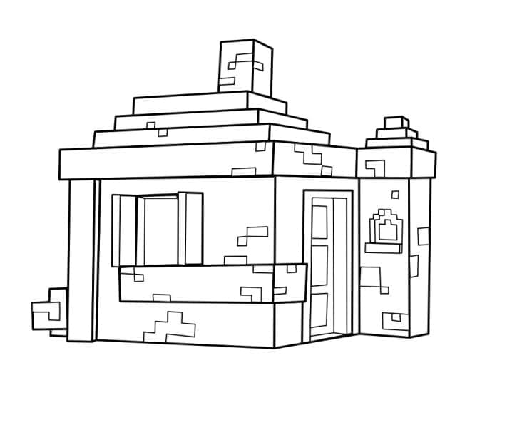 Maison Minecraft coloring page