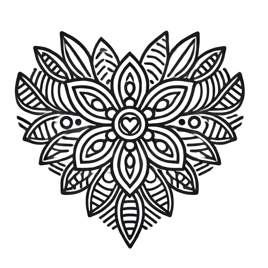 Mandala Coeur Imprimable Pour Les Enfants coloring page