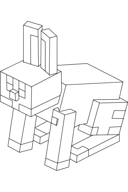 Minecraft Lapin coloring page