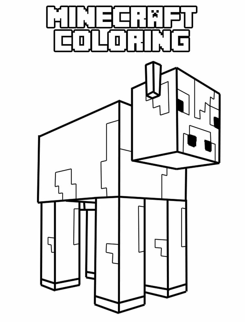 Minecraft Vache coloring page