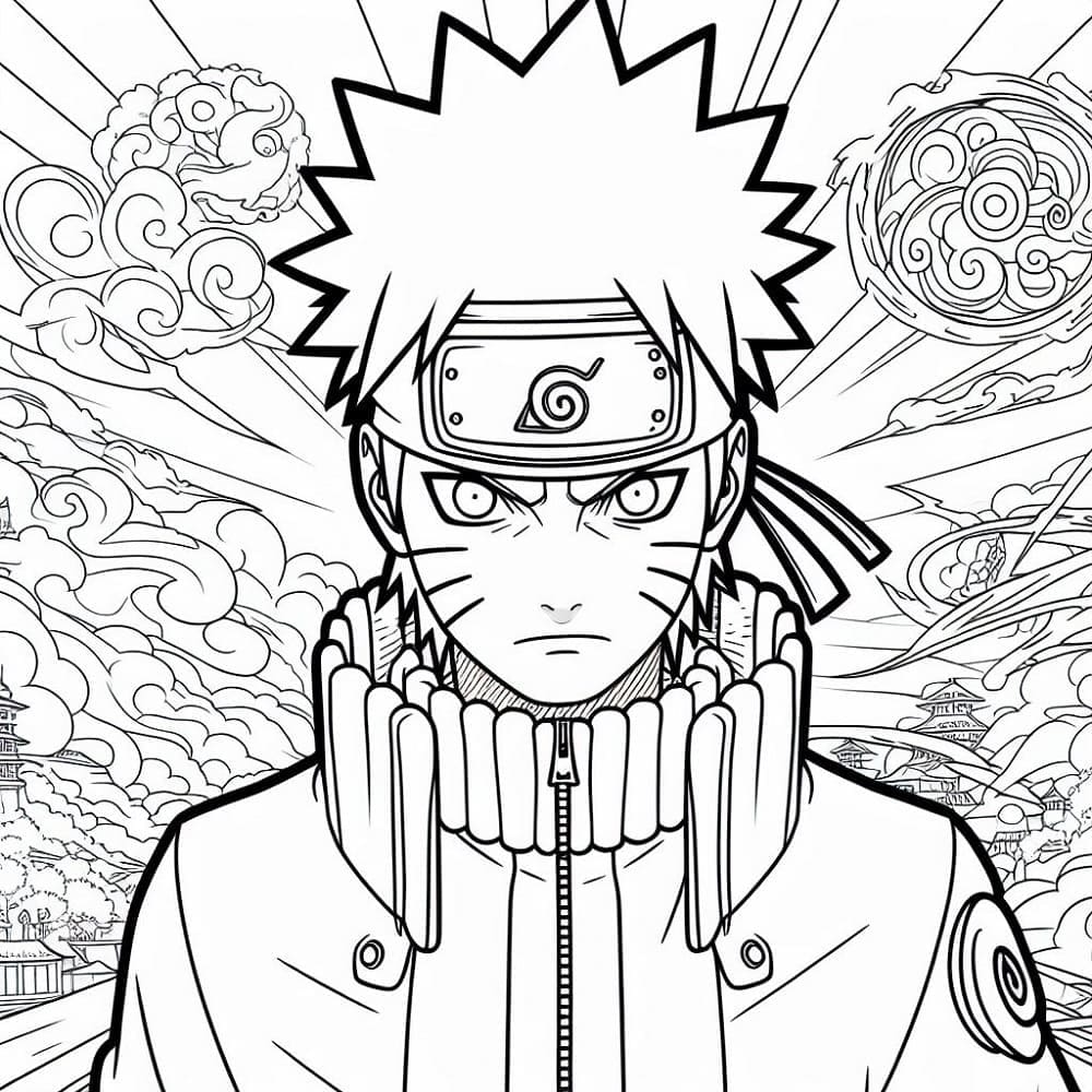 Naruto en Colère coloring page