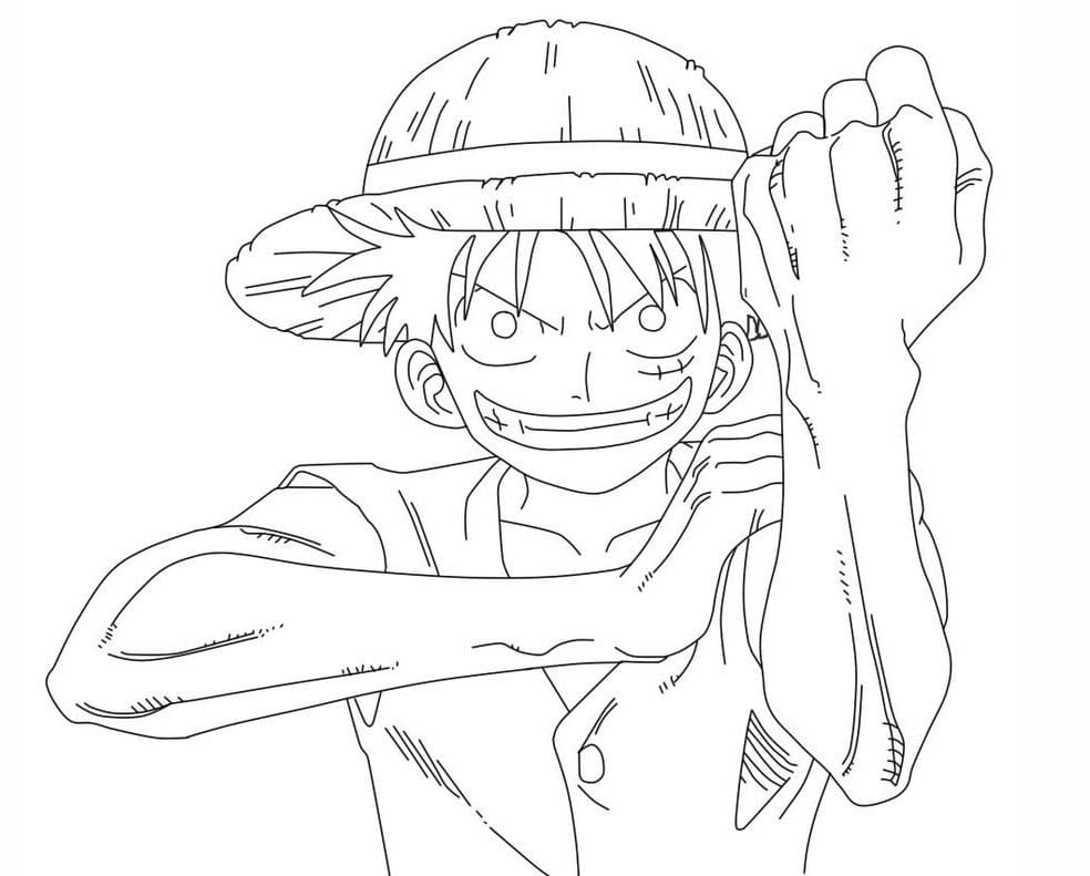 One Piece Luffy coloring page