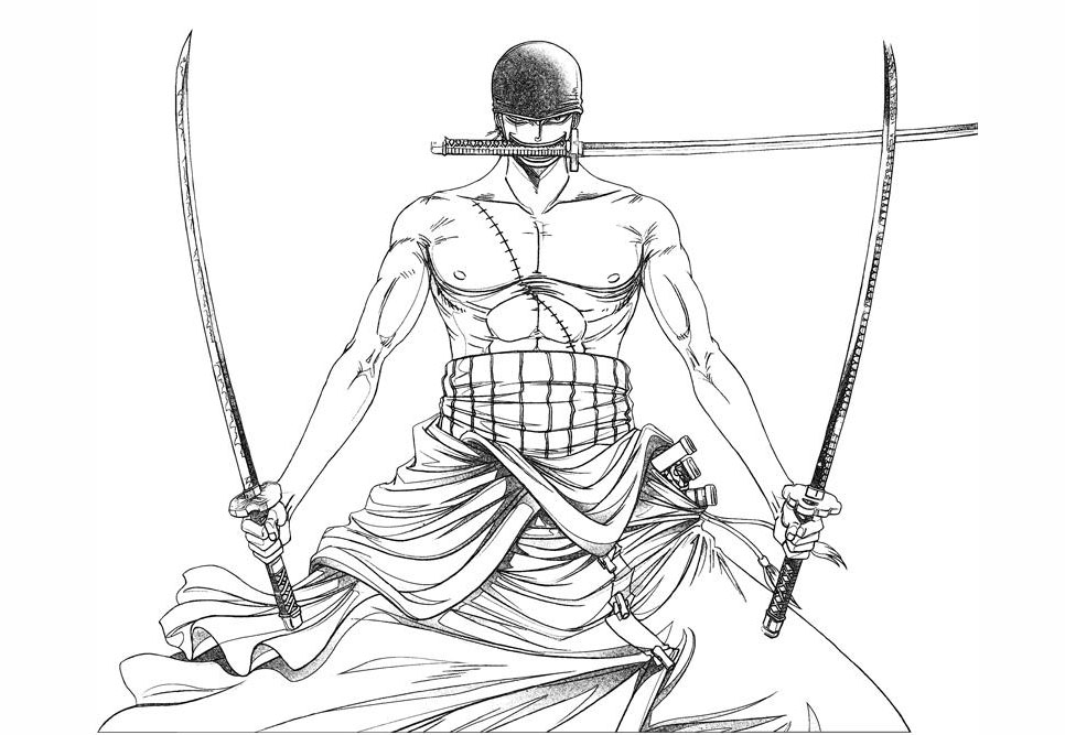 One Piece Roronoa Zoro coloring page