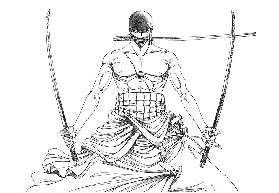 Coloriage One Piece Roronoa Zoro