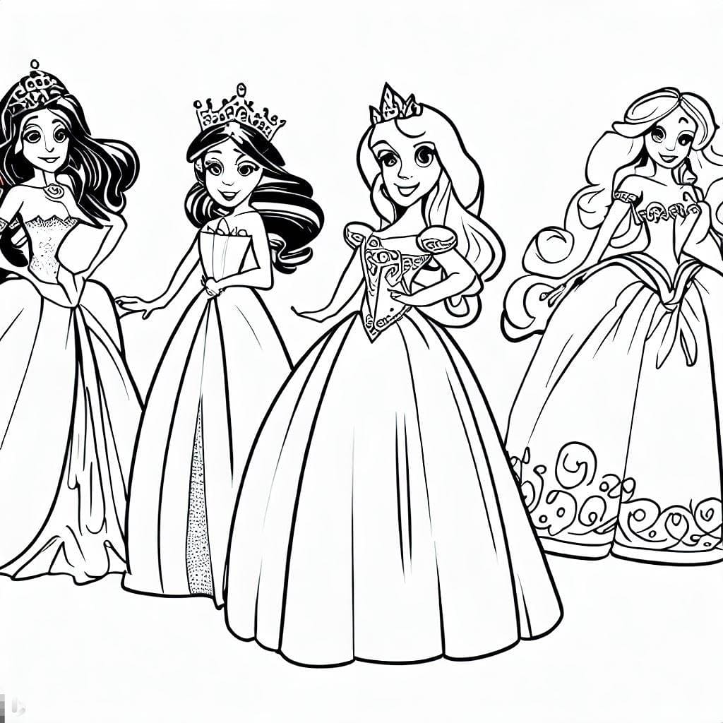 Coloriage Princesses Mignonnes