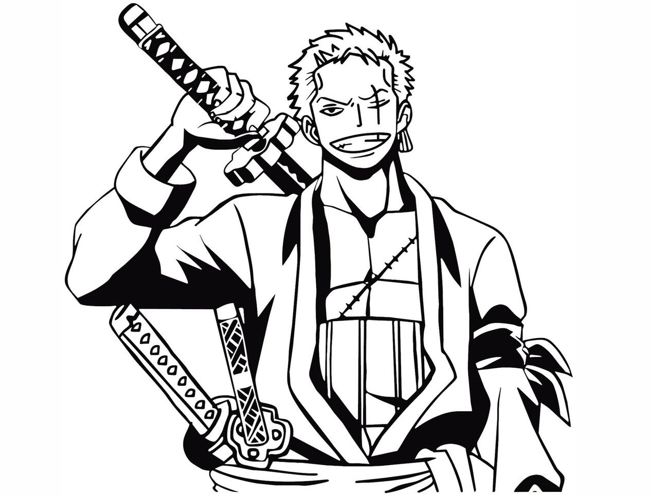 Zoro One Piece Coloriage Coloriage Zoro à imprimer sur ColoriageEnfant.Com