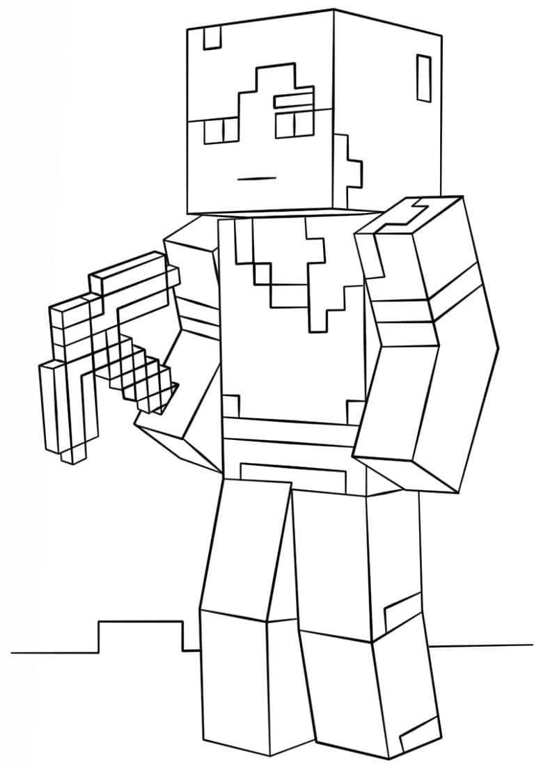 Coloriage Steve personnage de Minecraft en Ligne Gratuit à imprimer