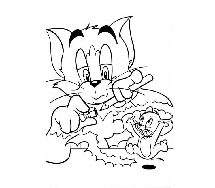 Coloriage Tom et Jerry 4