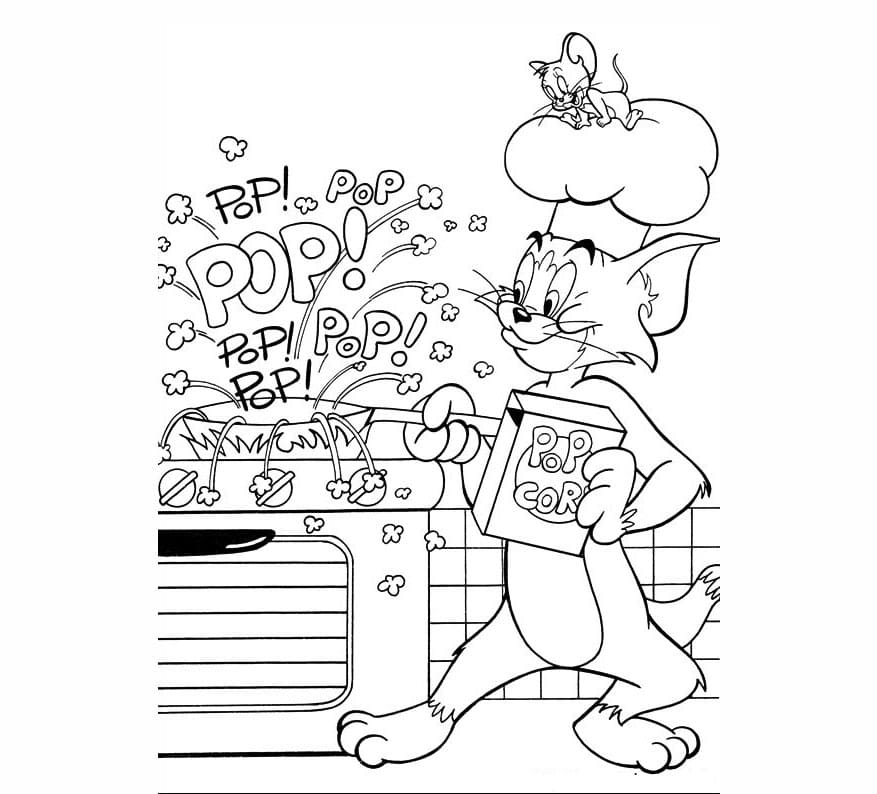 Tom et Jerry Dans la Cuisine coloring page