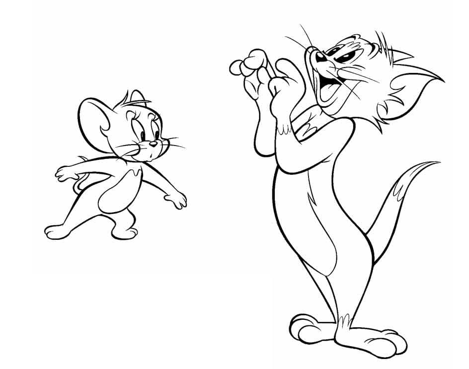 Coloriage Tom et Jerry Mignons