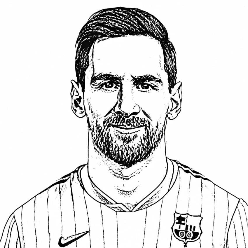 Visage de Lionel Messi coloring page