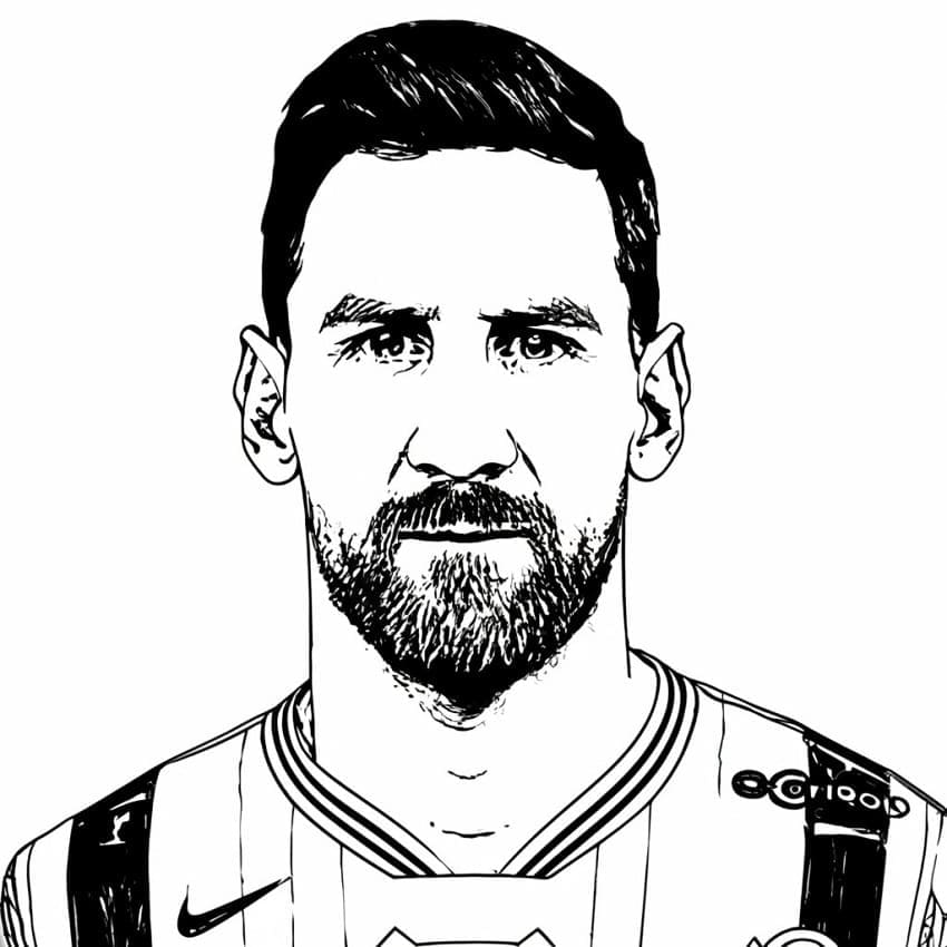 Visage de Messi coloring page