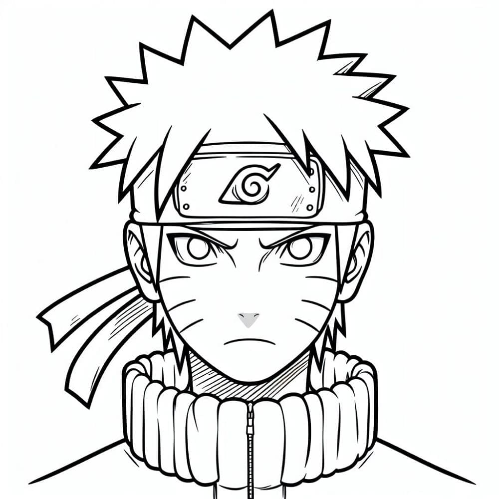 Visage de Naruto coloring page
