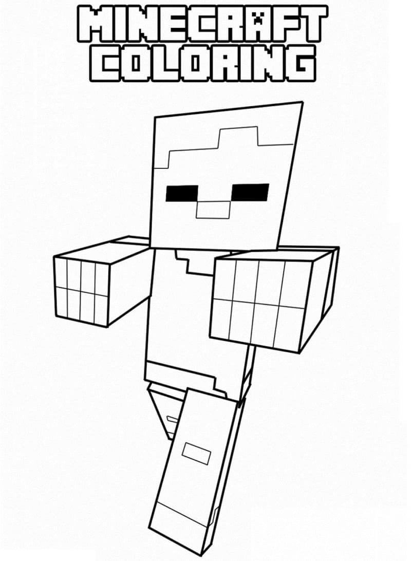 Zombi Minecraft coloring page
