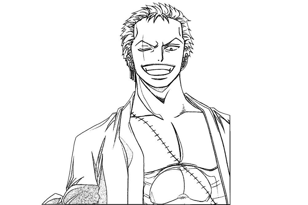Zoro Souriant coloring page