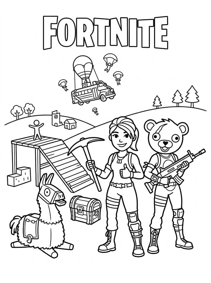 Joueurs Fortnite coloring page