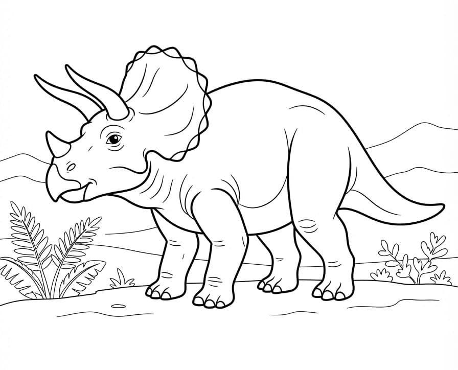 Peinture de Dinosaure mignon coloring page