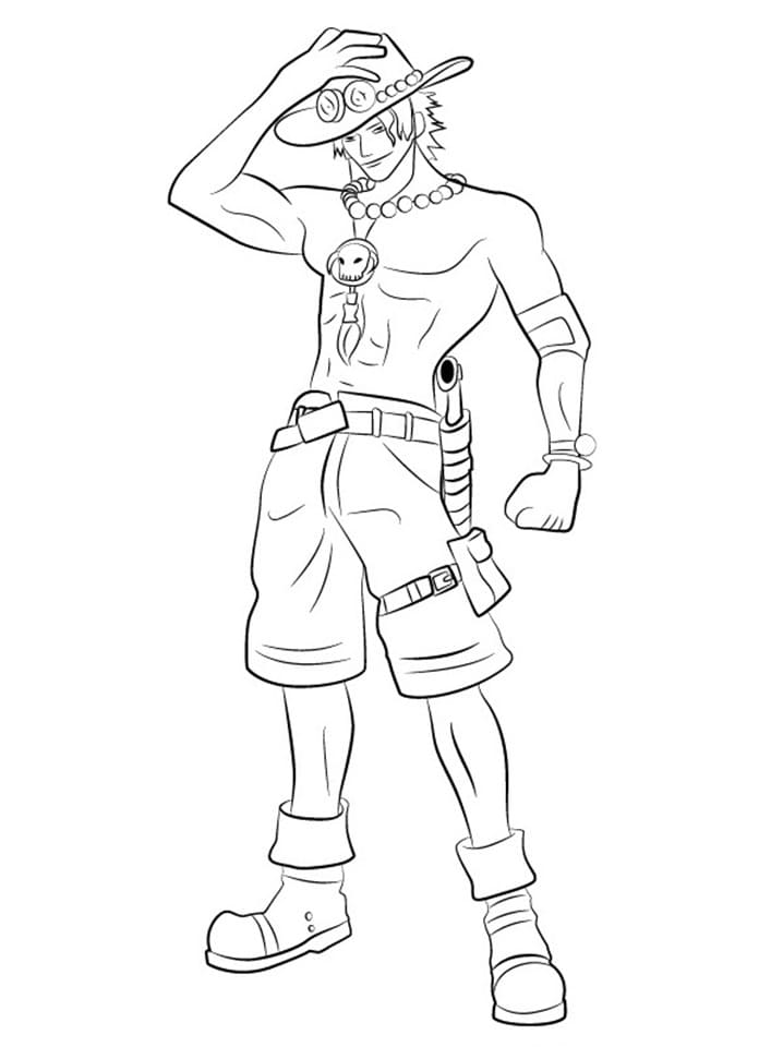 Ace de One Piece coloring page