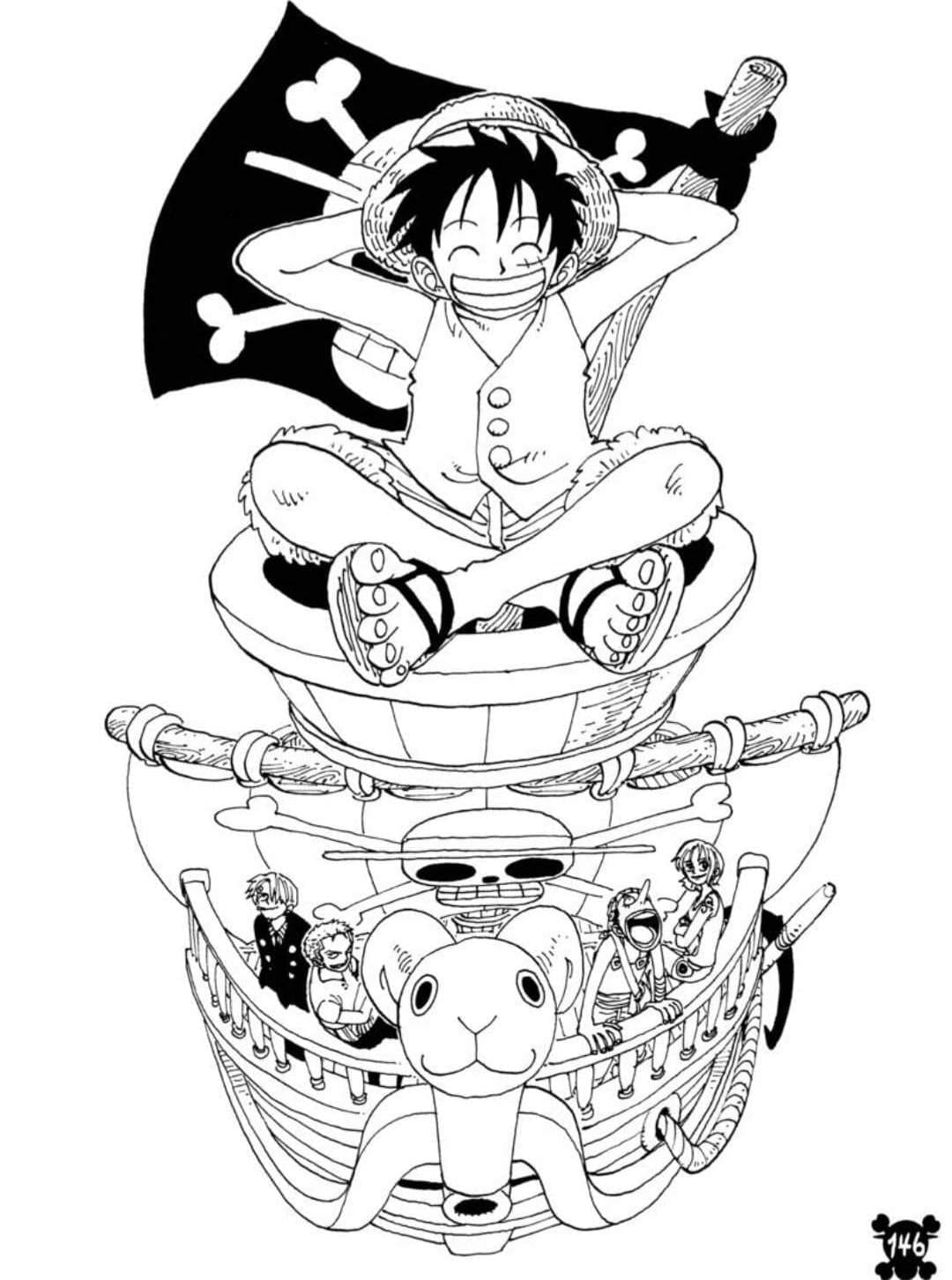 Anime One Piece coloring page