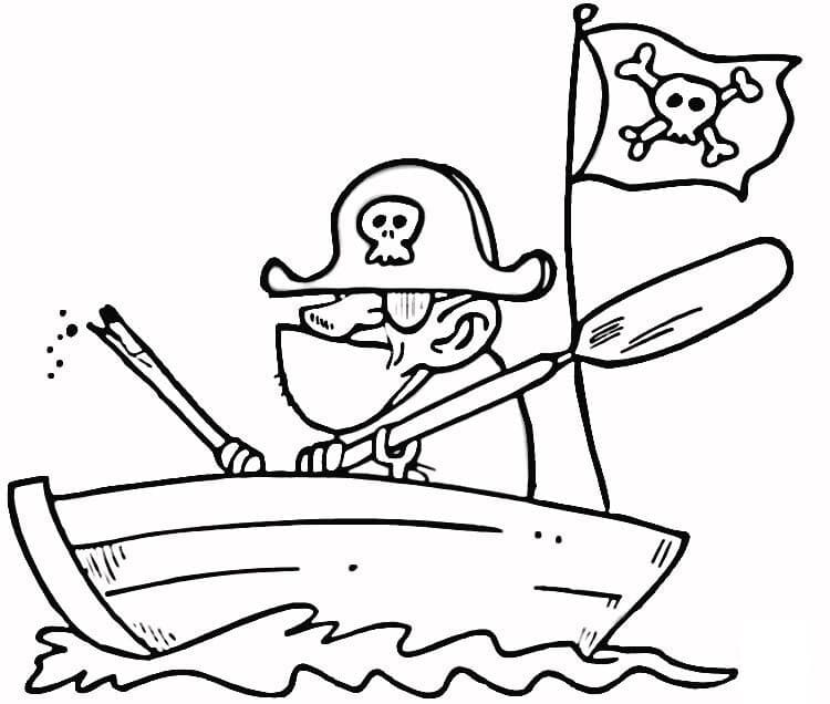 Coloriage Barque de Pirates