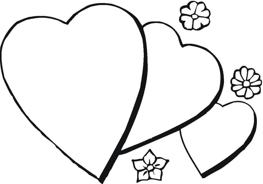 Beaux Coeurs coloring page