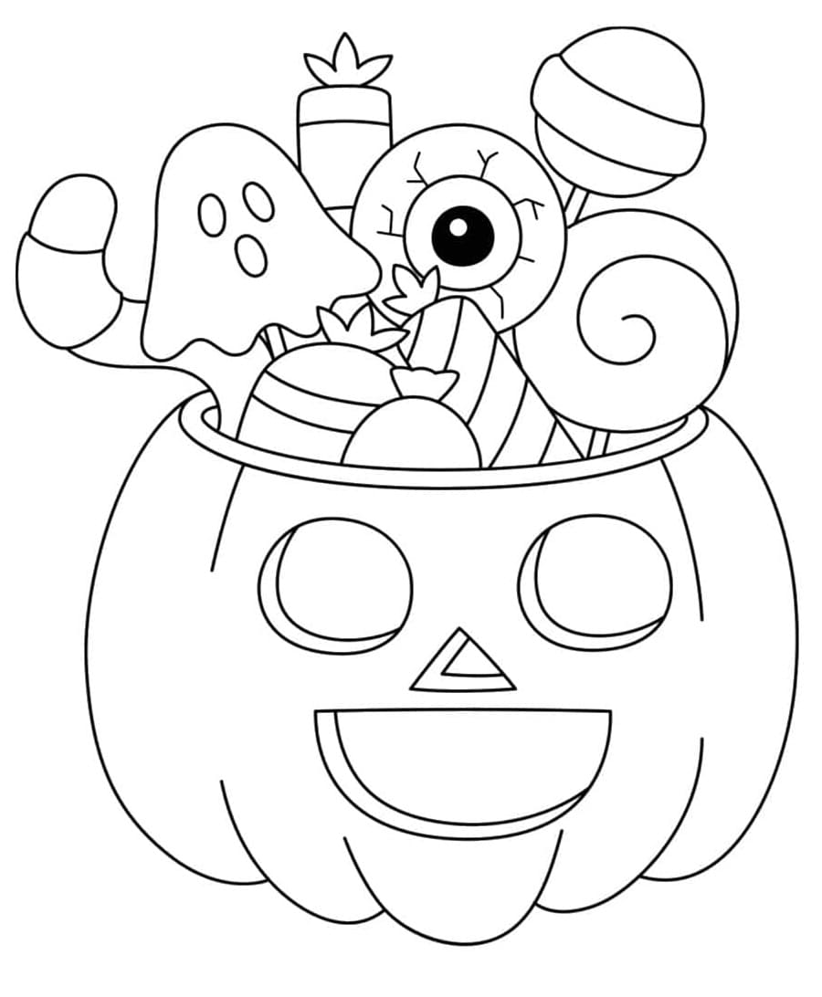 Bonbons d’Halloween coloring page