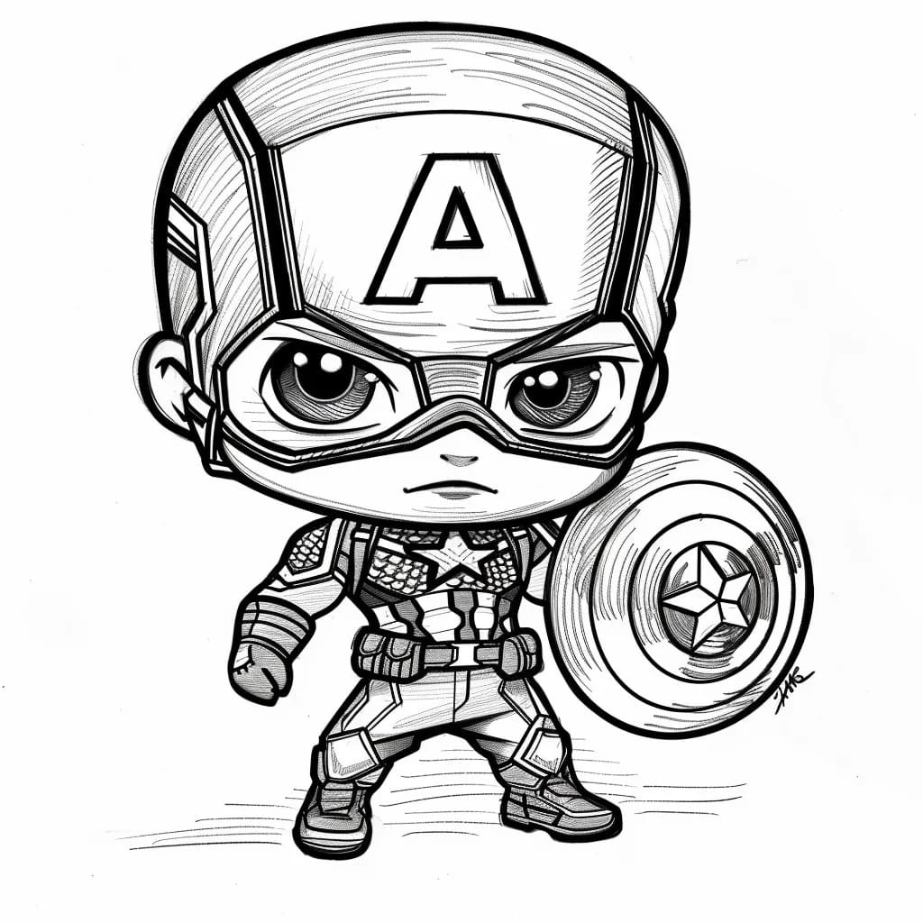 Captain America Pour Les Enfants De 1 An coloring page