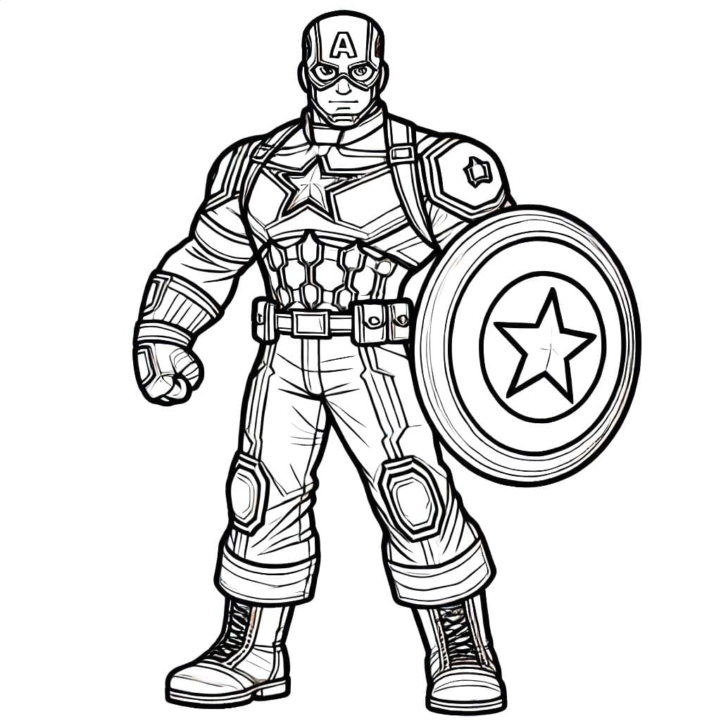 Captain America Pour Les Enfants De 5 An coloring page