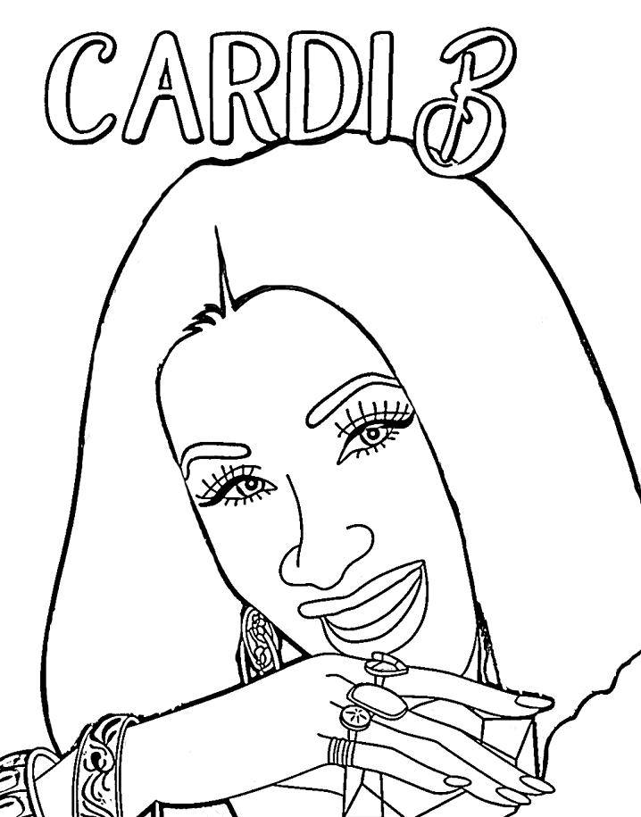 Cardi B (10) coloring page