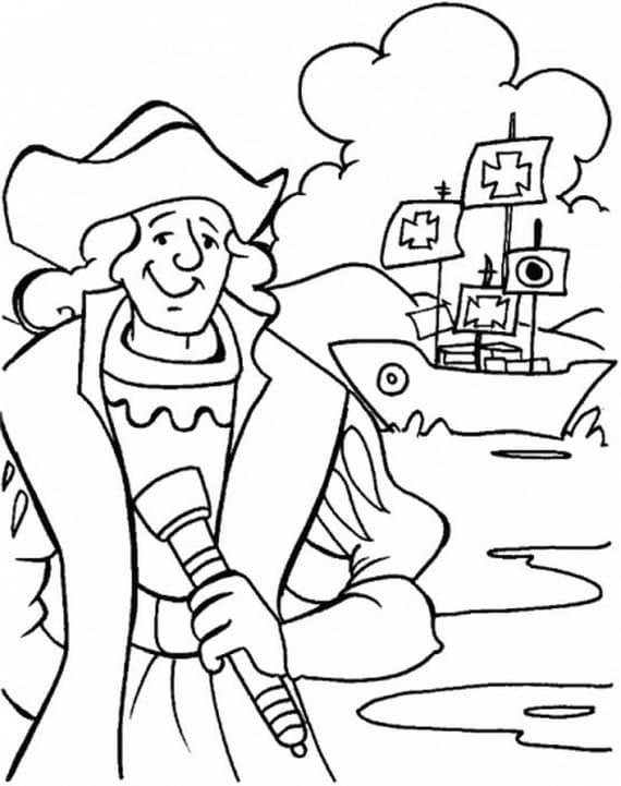 Christophe Colomb (9) coloring page