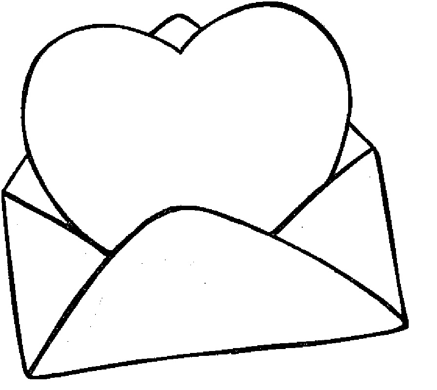 Coeur Dans une Lettre coloring page