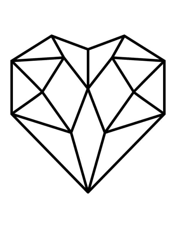Coloriage Coeur de Diamant