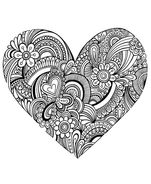 Coeur Pour Adultes coloring page
