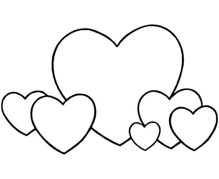 Coeurs Faciles coloring page