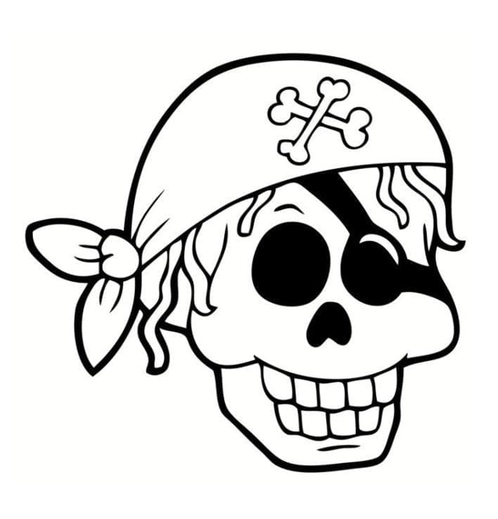 Crâne de Pirate coloring page
