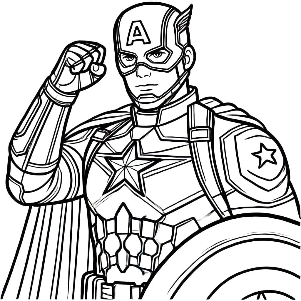 Dessin De Captain America Facile coloring page