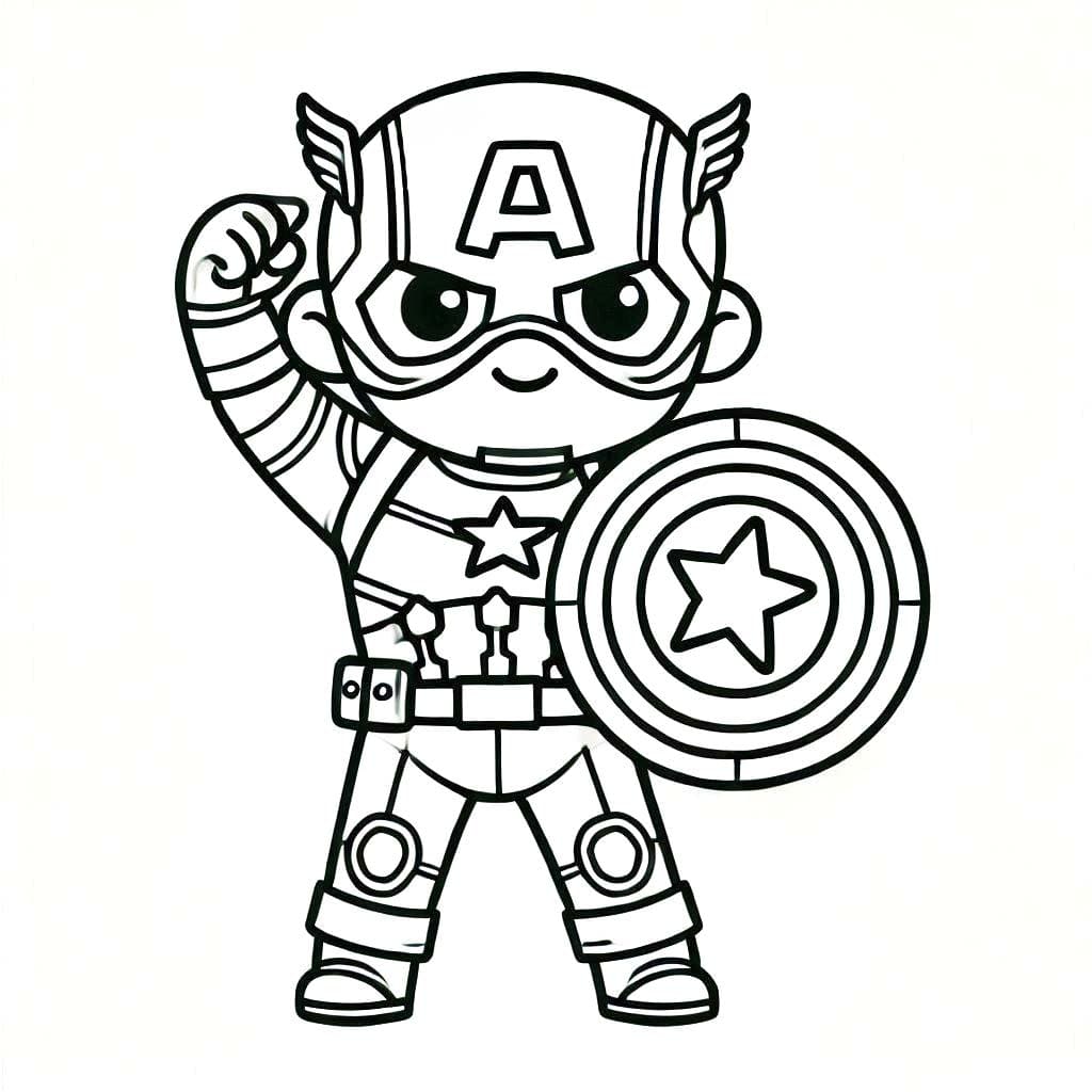 Dessin De Captain America Mignon coloring page